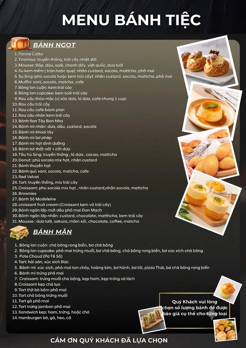 Menu Bánh Tiệc Food Ngọc Hà